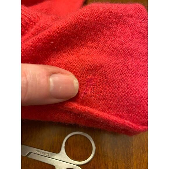 Halogen 100% Cashmere Cropped Felted Soft Cozy Fuzzy Fluffy Crew Neck Sweater M - Picture 5 of 6